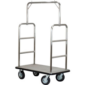 Hospitality 1 Source Midtown Bellman's Cart - Stainless Steel Finish Grey Deck 8