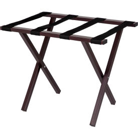 Hospitality 1 Source Metropolitan Luggage Rack w/ Black Straps Brown LRPCBR - Pkg Qty 4