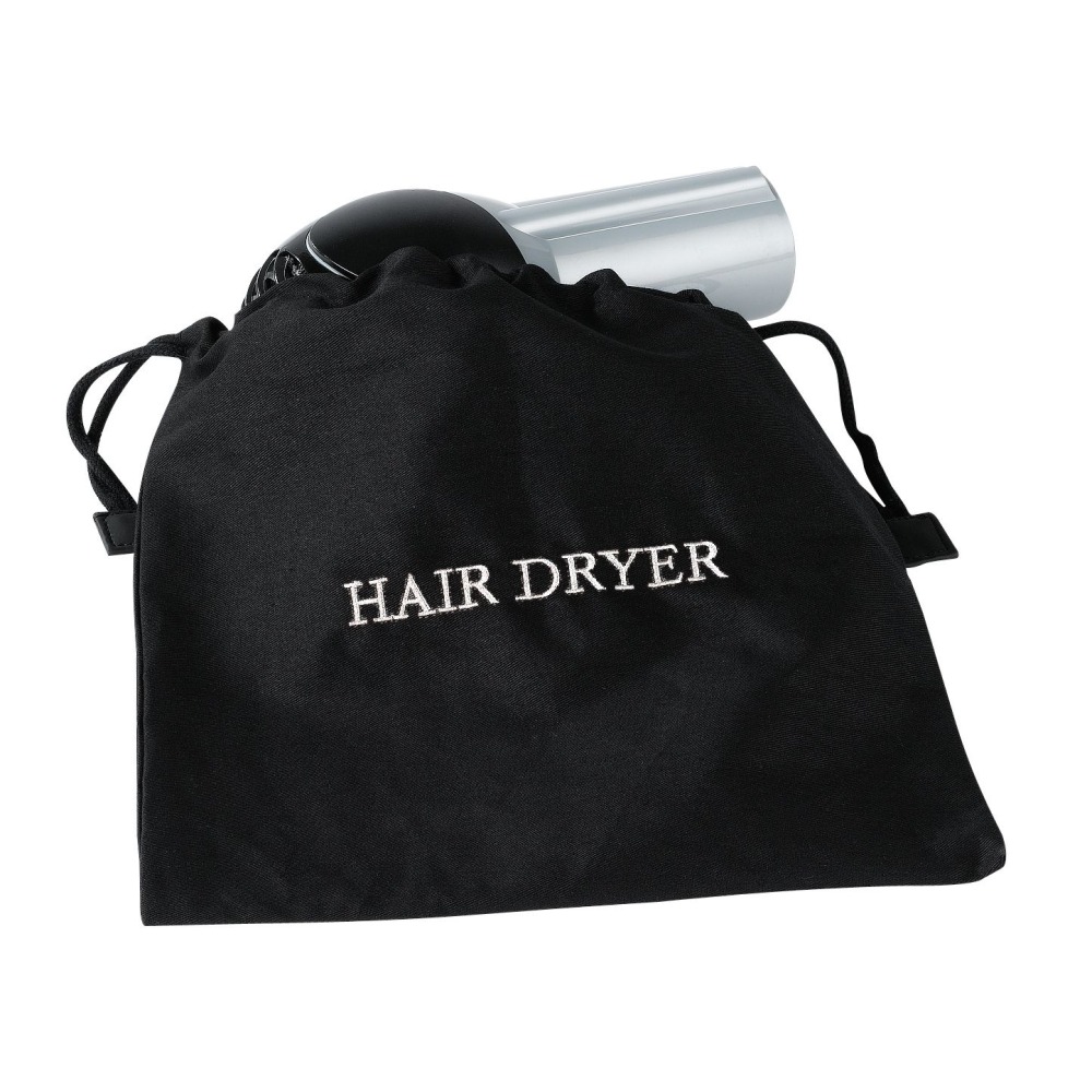 Hospitality 1 Source Hair Dryer Bags, Fire Retardant, 6in x 11in, Black/White, Case Of 100 Bags MPN:FRHDBAG-WEM