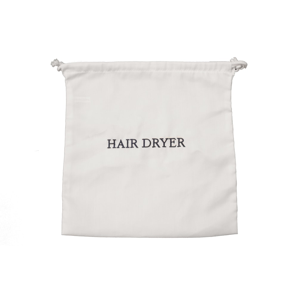 Hospitality 1 Source Hair Dryer Bags, 6in x 11in, White/Navy, Case Of 100 Bags MPN:HDBAG-WH