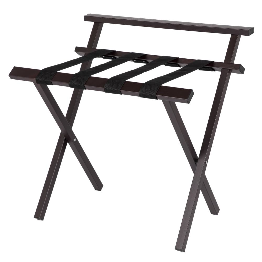 Hospitality 1 Source Metropolitan Luggage Racks, With Backrests, 26in x 22in x 19in, Brown, Pack Of 4 Racks MPN:LRBRPCBR