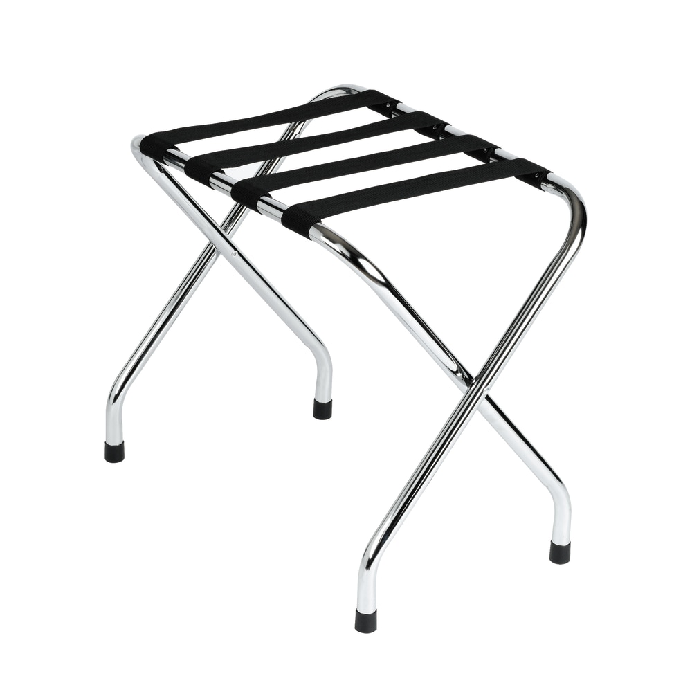 Hospitality 1 Source Metal Luggage Racks, 20inH x 22inW x 17inD, Chrome, Pack Of 4 Racks MPN:LRCHR01