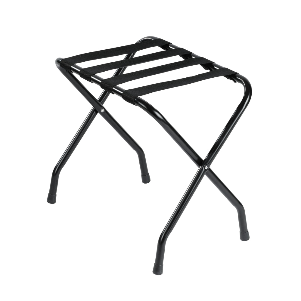 Hospitality 1 Source Metal Luggage Racks, 20inH x 22inW x 17inD, Black, Pack Of 4 Racks MPN:LRSTDBL