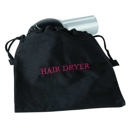 Hair Dryer Bag, 12x12In, Black, Cotton/Poly MPN:HDBAG