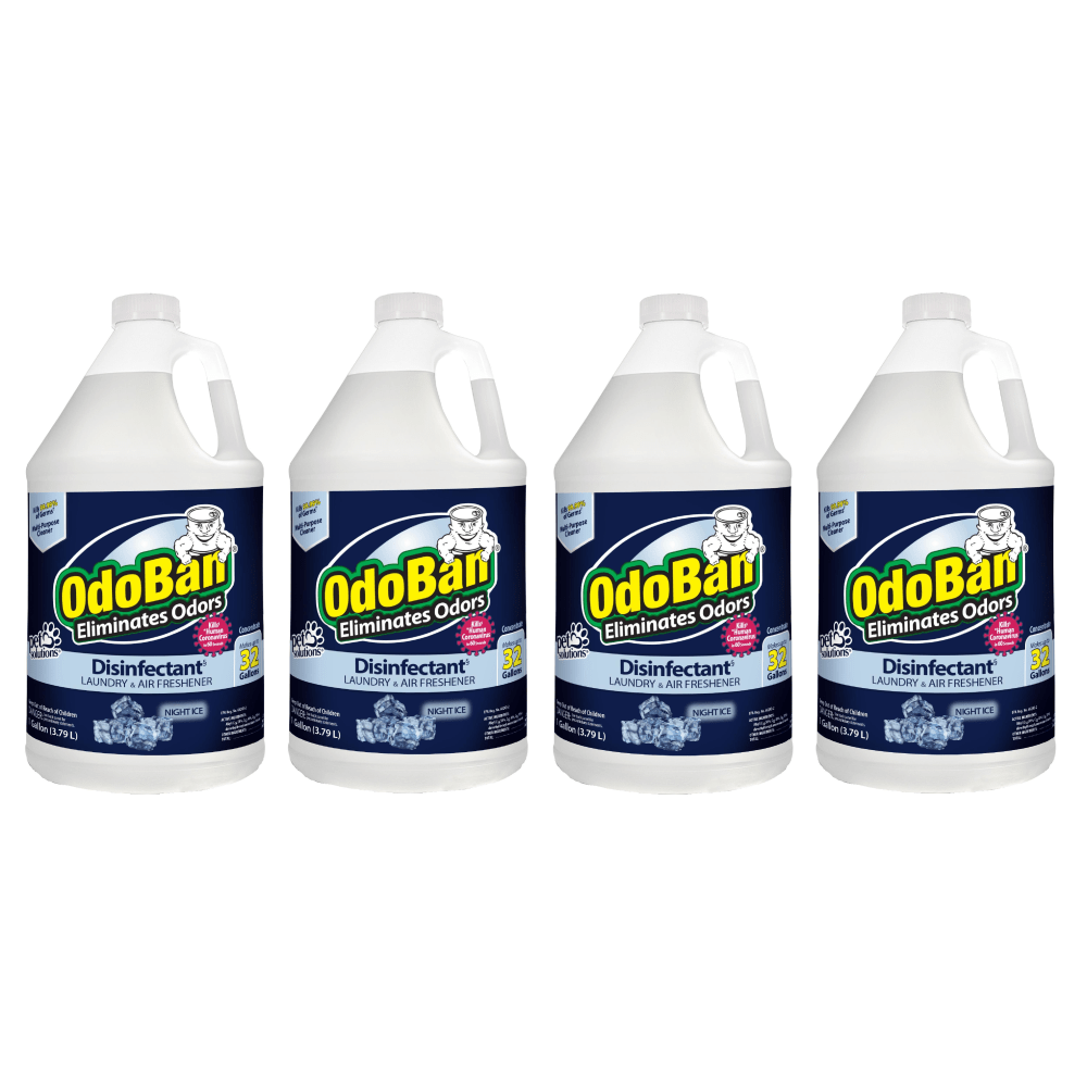 OdoBan Odor Eliminator Disinfectant Concentrate Bottles, Night Ice Scent, 128 Oz, Clear, Case Of 4 Bottles MPN:9119014PK-OD