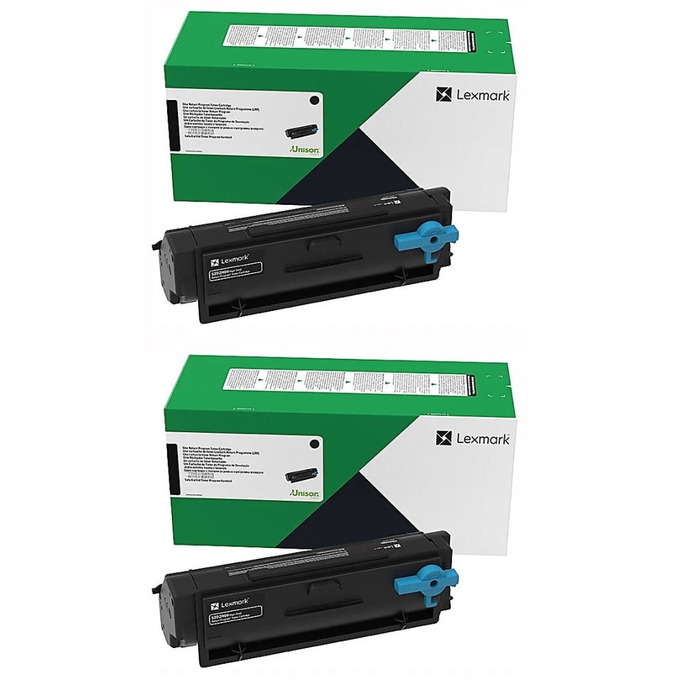 Lexmark 55B1H00 Black High Yield Laser Toner Cartridges, 55B1H002PK-OD, Pack Of 2 Cartridges MPN:55B1H002PK-OD
