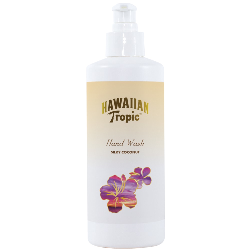 Hawaiian Tropic Liquid Hand Wash, Silky Coconut, 12.8 Fl Oz, Purple/Gold/Sand/Brown/White, Case Of 40 Bottles MPN:1002312