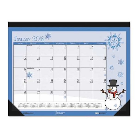 Recycled Desk Pad Calendar, Illustrated Seasons Artwork, 22 x 17, 12-Month (Jan to Dec): 2025 MPN:139