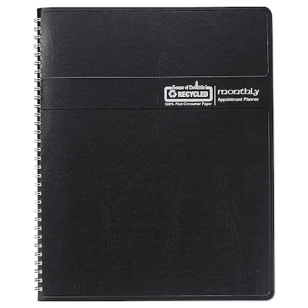 Recycled Ruled Monthly Planner, 11 x 8.5, Black Cover, 14-Month: Dec 2024 to Jan 2026 MPN:HOD26202