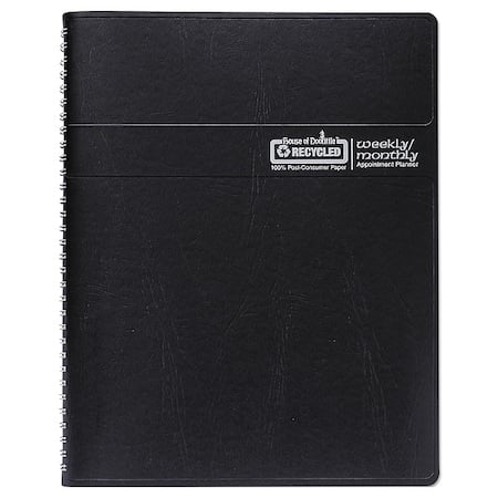 Recycled Wirebound Weekly/Monthly Planner, 11 x 8.5, Black Cover, 12-Month (Jan to Dec): 2025 MPN:HOD28302