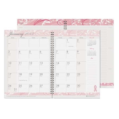 Breast Cancer Awareness Recycled Ruled Monthly Planner/Journal, 10 x 7, 12-Month (Jan to Dec): 2025 MPN:HOD5226
