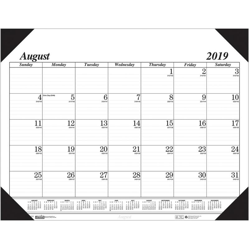 House of Doolittle Monthly Academic Calendar Economy Desk, 17 Months (Aug-Dec), 22in x 17in, Black MPN:HOD12802