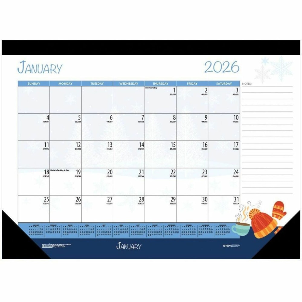 House of Doolittle Monthly Deskpad Calendar Seasonal Holiday Depictions 22x 17 Inches - Julian Dates - HOD139 MPN:HOD139