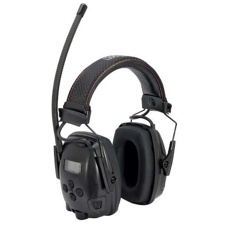 Sync Electo Over-the-Head Electronic Ear Muffs, 25 dB NRR, Rigid, Black MPN:1030333