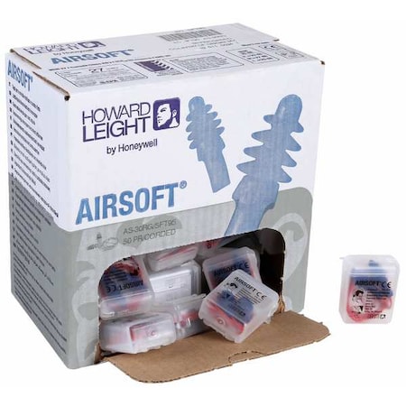 AirSoft® Reusable TPE Ear Plugs, Flanged Shape, 27 dB, Blue, 50 PK MPN:AS-30R