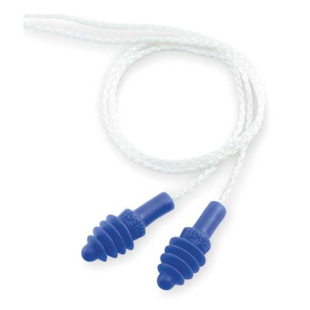 AirSoft Disposable Corded Ear Plugs, Flanged Shape, NRR 27 dB, Blue, 100PK MPN:DPAS-30W