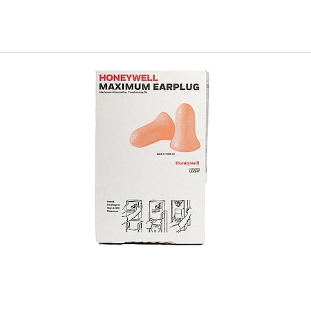 MAXIMUM Ear Plugs Dispenser Refill, Uncorded, Bell Shape, NRR 33 dB, Disposable, Coral, M, 500 Pairs MPN:MXM-1-DG