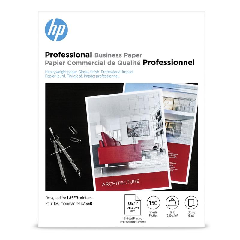 HP Professional Business Paper for Laser Printers, Glossy, Letter Size (8 1/2in x 11in), Heavyweight 52 Lb, Pack Of 150 Sheets (4WN10A) (Min Order Qty 3) MPN:4WN10A