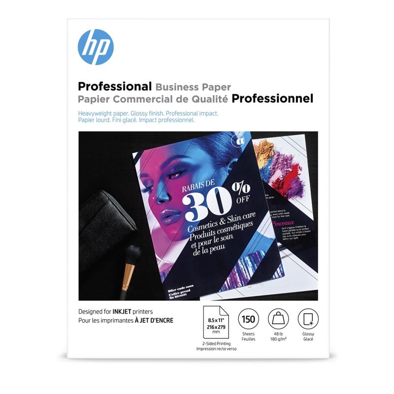 HP Professional Q1987A Business Printer Paper, Glossy White, Letter (8.5in x 11in), 150 Sheets Per Pack, 48 Lb, 97 Brightness (Min Order Qty 2) MPN:Q1987A