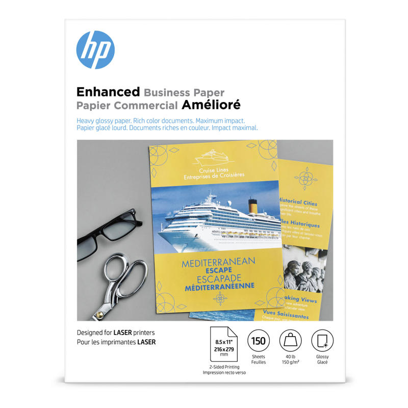 HP Enhanced Business Paper for Laser Printers, Glossy, Letter Size (8 1/2in x 11in), Heavy 40 Lb, Pack Of 150 Sheets (Q6611A) (Min Order Qty 2) MPN:Q6611A