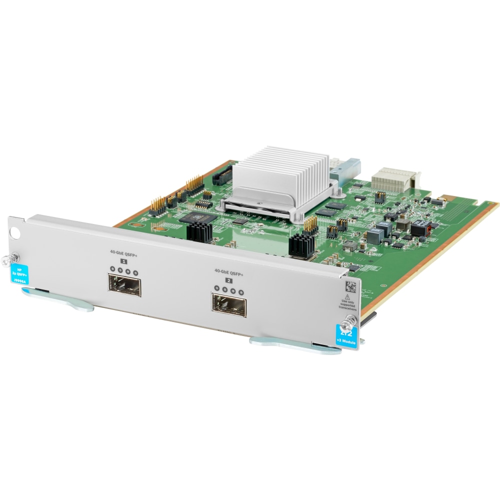 HPE 2-port 40GbE QSFP+ v3 zl2 Module - For Data Networking, Optical NetworkOptical Fiber40 Gigabit Ethernet - 40GBase-X - 40 Gbit/s - 2 x Expansion Slots - QSFP+ MPN:J9996A