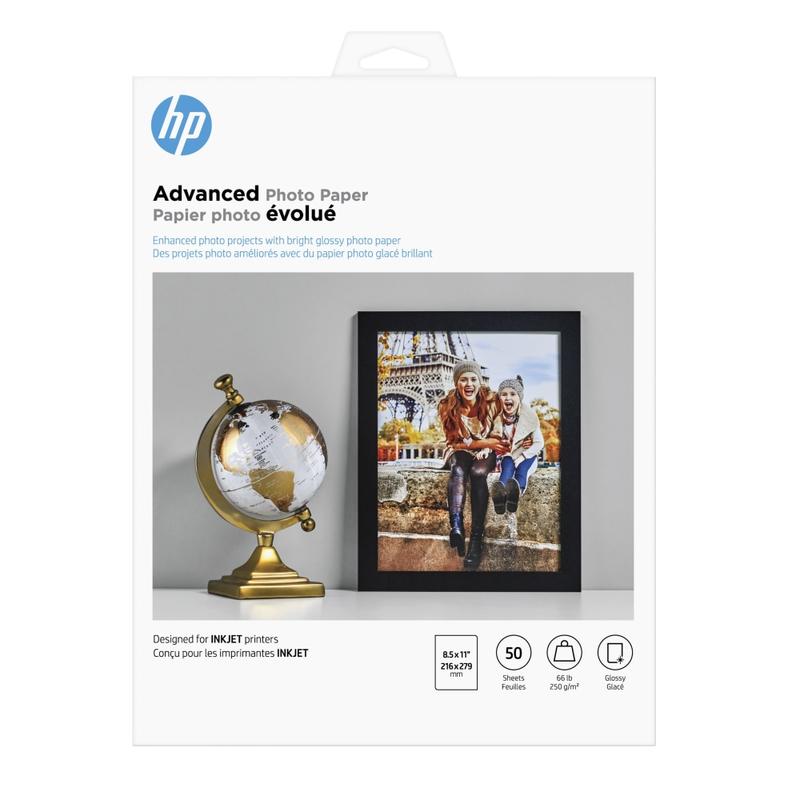 HP Advanced Photo Paper for Inkjet Printers, Glossy, Letter Size (8 1/2in x 11in), 66 Lb, Pack Of 50 Sheets (Q7853A) (Min Order Qty 3) MPN:Q7853A