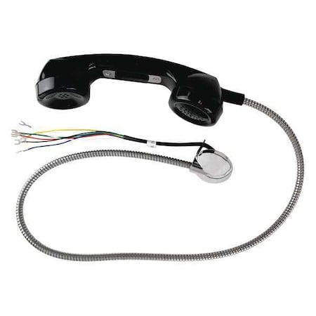 Handset, Plastic, Black, Armored Cord MPN:10118-101