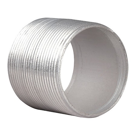 Rigid Nipple, 6 in, Aluminum, Plain, Silver MPN:AN-12