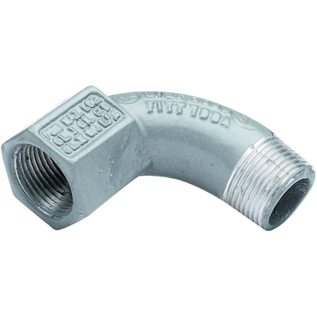 Conduit Fitting 90 Deg Elbow, 3/4 in, Aluminum, Plain, Gray MPN:BL-90-2