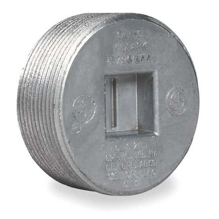 Haz Loc Plug, 2 in, Threaded, Copper, Plain, Gray MPN:CUP-6