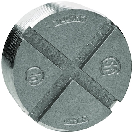 Conduit Fitting Plug, 2-1/2 in, Aluminum, Painted, Gray MPN:CUP-7