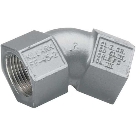 Conduit Fitting 45 Deg Elbow, 2 in, Aluminum, Zinc Plated, Gray MPN:FF-45-6