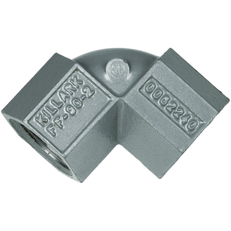 Conduit Fitting 90 Deg Elbow, 1 in, Aluminum, Plain, Gray MPN:FF-90-3