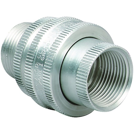 Male Conduit Union, 3-1/2 in, Threaded, Aluminum, Plain, Silver MPN:GUM-9
