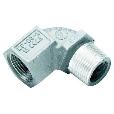 IMC 90 Deg Elbow, 1/2 in, Threaded, Aluminum, Powder Coated, Gray MPN:MF-90-1WW