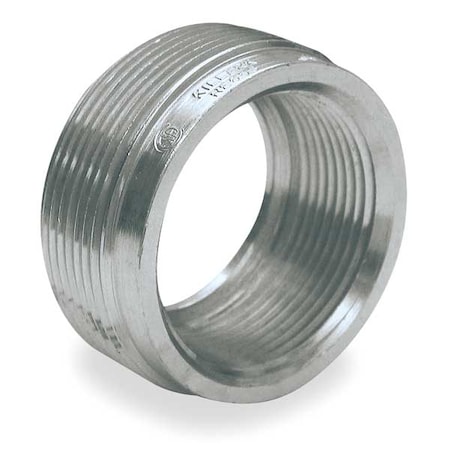 IMC Reducing Bushing, 1-1/2 in x 2 in, Threaded, Steel, Electro Zinc Plated, Gray MPN:RE65S