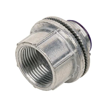 Conduit Fitting Grounding Hub, 1/2 in, Liquid-Tight, Zinc Alloy, Plain, Gray MPN:WH-1