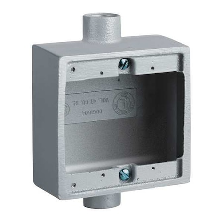 Electrical Box, 50 cu in, FDC Box Type, 2 Gangs, Aluminum, Square Shape MPN:2FDC-1