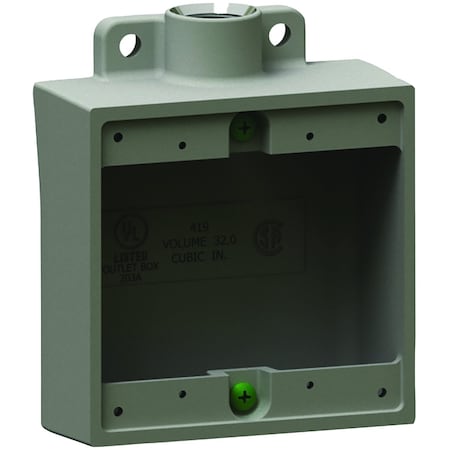 Electrical Box Cover, 2 Gangs, Rectangular, Iron MPN:2FS-1M