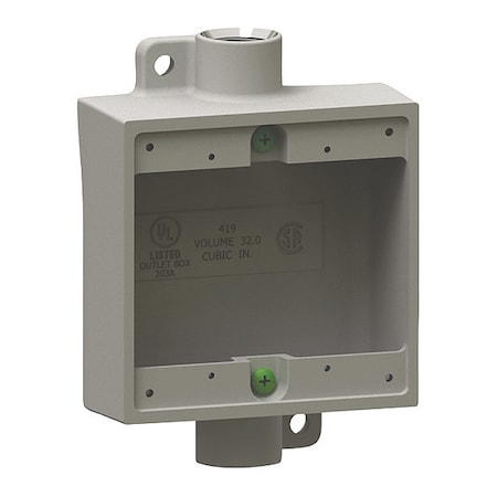 Electrical Box Cover, 2 Gangs, Square, Aluminum MPN:2FSC-2