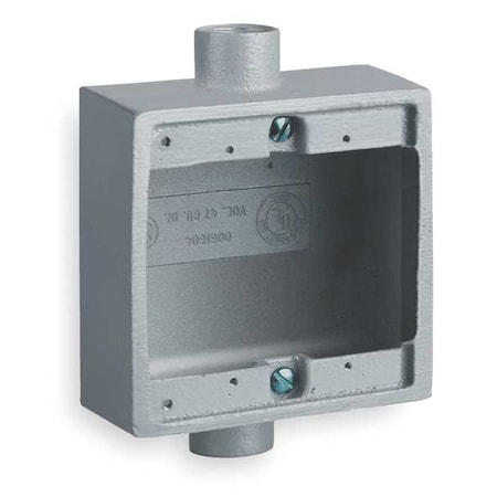 Weatherproof Electrical Box, 32 cu in, FSC Box Type, 2 Gangs, Iron, Square Shape MPN:2FSC-2M