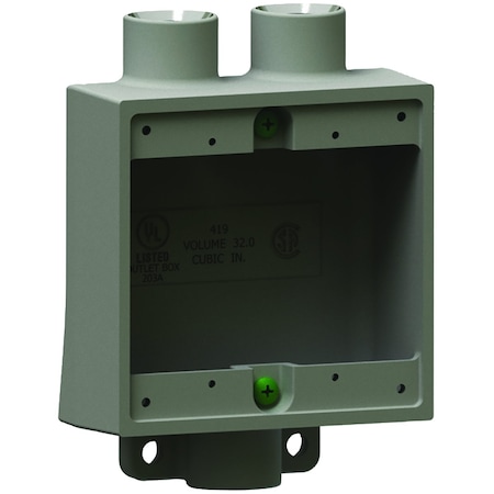 Electrical Box Cover, 2 Gangs, Square, Aluminum MPN:2FSD-1