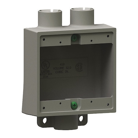 Electrical Box Cover, 2 Gangs, Rectangular, Iron MPN:2FSD-2M
