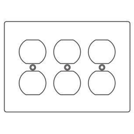Box Cover, 3 Gang, Aluminum, Duplex Receptacle Cover Type MPN:3FA