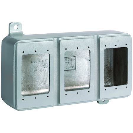 Electrical Box Cover, 3 Gangs, Rectangular, Aluminum MPN:3FSQ