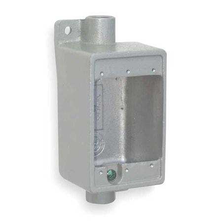 Weatherproof Electrical Box, 28 cu in, FDC Box Type, 1 Gang, Malleable Iron, Rectangular Shape MPN:FDC-1M