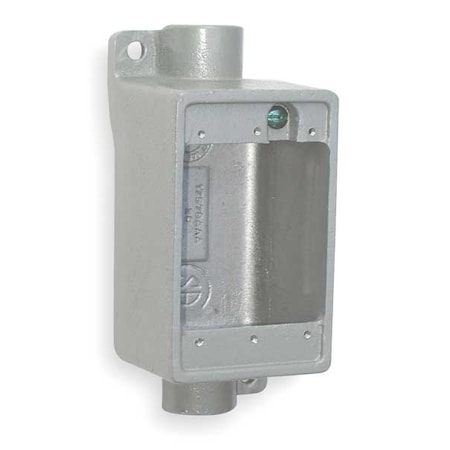 Weatherproof Electrical Box, 28 cu in, FDC Box Type, 1 Gang, Malleable Iron, Rectangular Shape MPN:FDC-2M