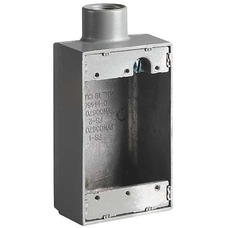 Weatherproof Electrical Box, 18 cu in, FS Box Type, 1 Gang, Aluminum, Rectangular Shape MPN:FS-1