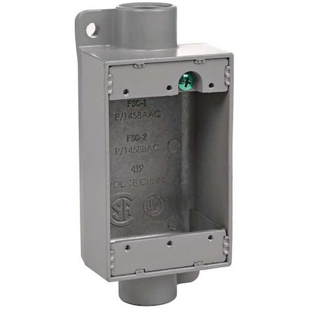 Weatherproof Electrical Box, 18 cu in, FSC Box Type, 1 Gang, Aluminum, Rectangular Shape MPN:FSC-1