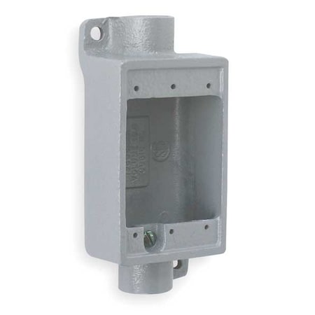 Weatherproof Electrical Box, 18 cu in, FSC Box Type, 1 Gang, Malleable Iron, Rectangular Shape MPN:FSC-2M